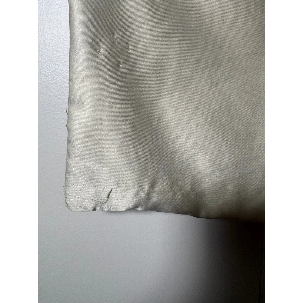 Wamsutta Champagne Gold Ruffle Ribbon Decorative Pillow Sham 14x14 Square Cover